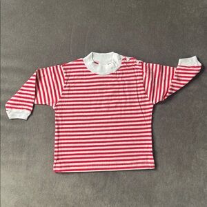 Kids Fashion 2000 Unisex Red White Striped Long Sleeve Top 100% Cotton 18M NEW